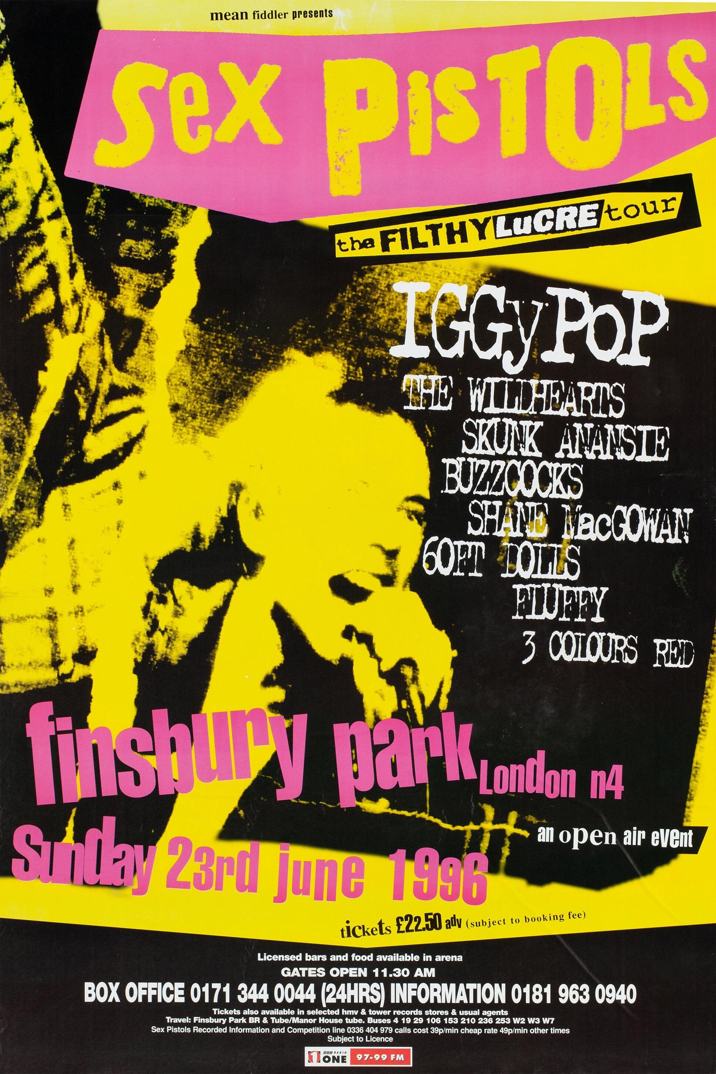 Poster Sex Pistols - Sex Pistols Filthy Lucre Tour Finsbury Park Poster 1996 | Poster Cult