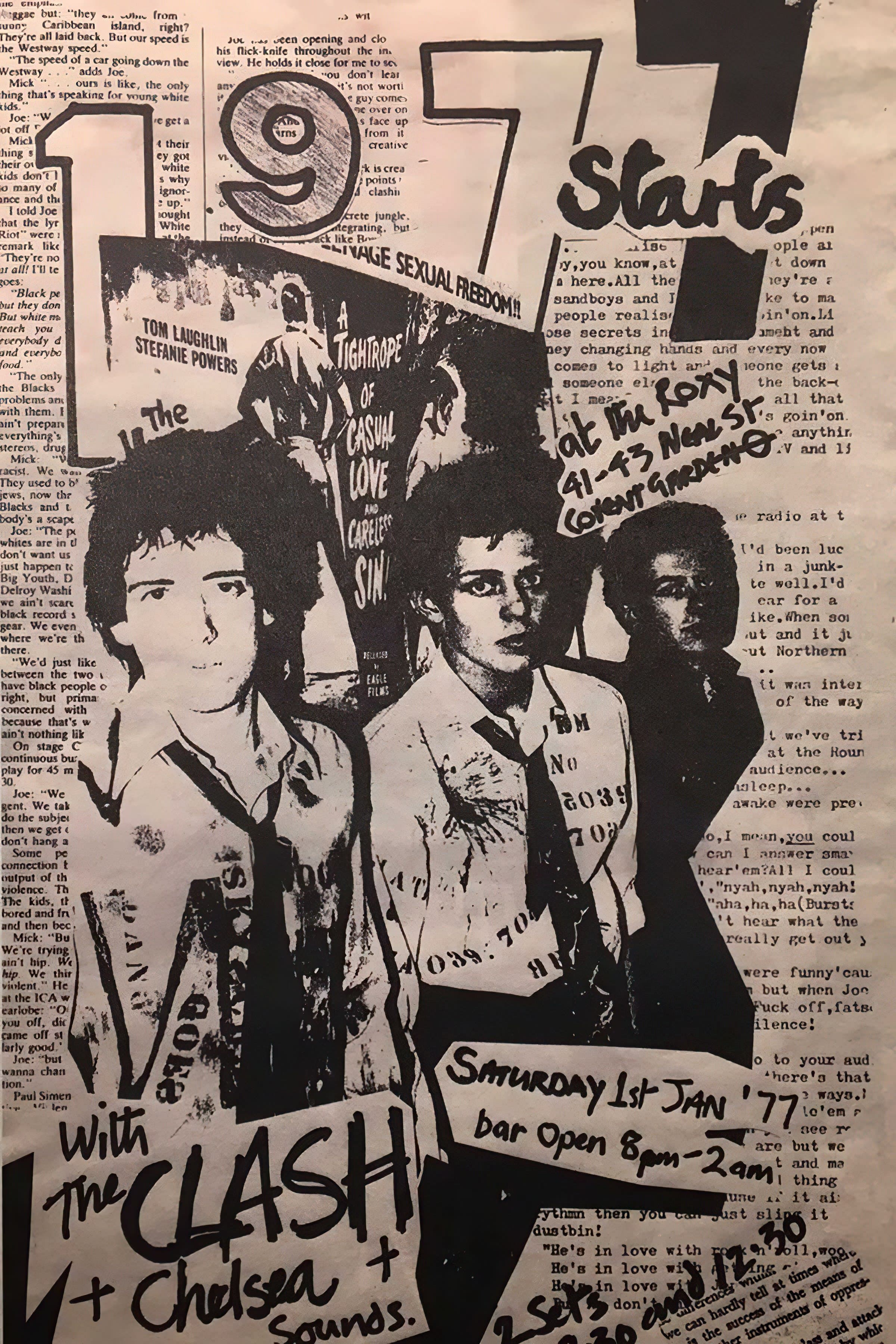 Poster The Clash - The Clash Early London Concert Flyer 1977 | Poster Cult